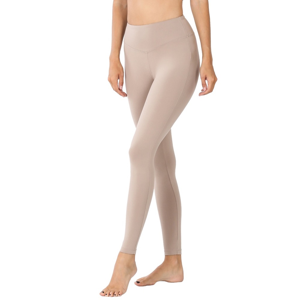 PREMIUM MICROFIBER WIDE WAISTBAND LEGGINGS ASH MOCHA